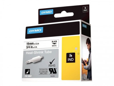 Dymo : HST D1 19MMX1.5M BLACK avec HITE