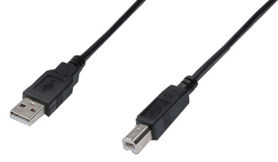 DIGITUS USB 2.0 Kabel, USB-A - USB-B Stecker, 3,0 m, schwarz
