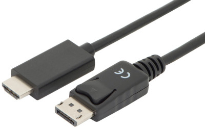 DIGITUS DisplayPort 1.2 Adapterkabel, DP - HDMI-A, 1,0 m