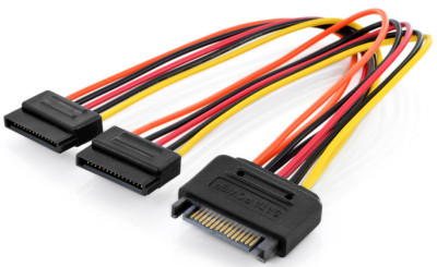 DIGITUS Internes Y-Stromkabel, SATA 15-pin, 0,3 m