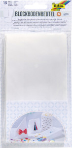 folia Sachet à fond plat en papier, 100 x 55 x 175 mm, blanc