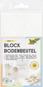 folia Sachet à fond plat en papier, 100 x 55 x 175 mm, blanc