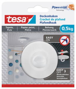 tesa Powerstrips Crochet fixation plafond, 0,5 kg