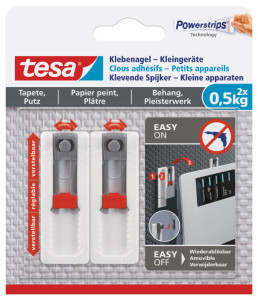 tesa Powerstrips Clou adhésif, pour papier peint et plâtre