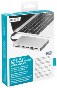 DIGITUS USB 3.0/3.1 Multiportadapter, 8-Port, silber