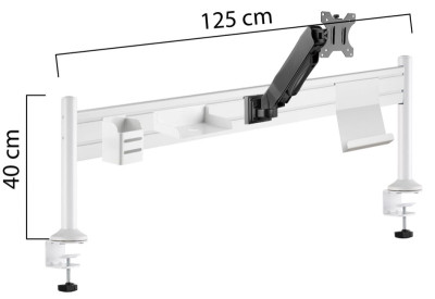 UNiLUX Support pour bras pour écran ERGO STATION, blanc