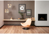 Securit Ardoise murale WOODY, en verre, cadre bois, noir Securit Ardoise murale WOODY, en verre, cadre bois, noir