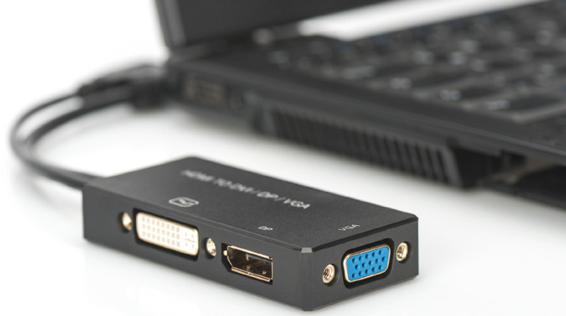 DIGITUS Convertisseur HDMI 3 en 1, HDMI - DP+DVI+VGA, 0,2 m