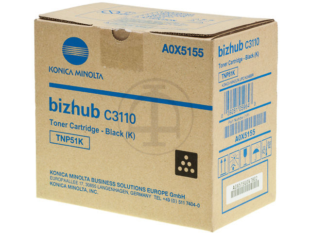 Konica  Minolta A0X5155 pour Konica  Minolta BizHub C3110 TONER NOIR 5000 pages TNP51K