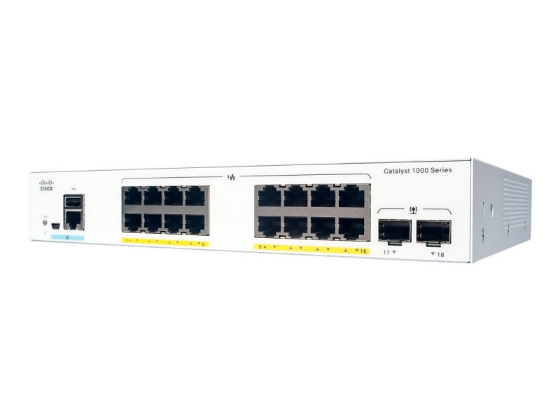 Cisco : CATALYST 1000 16PORT GE FULL POE 2X1G SFP LANBASE