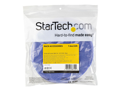Startech : Rouleau de ruban 7,6m à à bouclettes auto-grippantes BLEU Attaches de câble ajustables