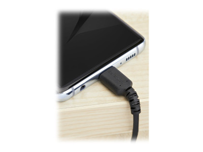 Startech : 2M DURABLE USB 2.0 TO USB C cable Noir ARAMID FIBER