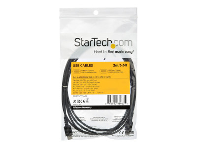 Startech : 2M USB C cable Noir HIGH QUALITY ARAMID FIBER