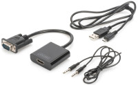Convertisseur VGA - HDMI + audio DIGITUS, noir