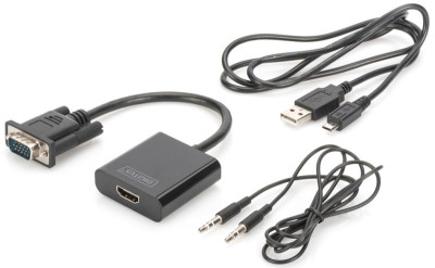 DIGITUS VGA - HDMI + Audio Konverter, schwarz