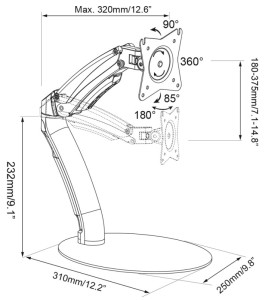 DIGITUS LCD-/LED-Monitorständer, mit Standfuß