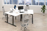 LogiLink Schreibtischgestell, elektrisch, 120 Grad Eckdesign