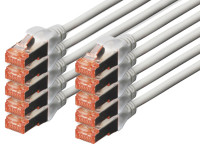 Câble patch DIGITUS cat. 6, S/FTP, 0,25 m, rouge, lot de 10