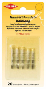 KLEIBER Hand-Nähnadel-Set, 20-teilig, halblang