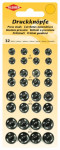 Boutons-pression KLEIBER, métal, noir, différentes tailles