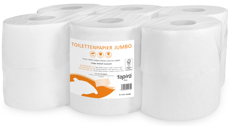 Tapira Großrollen-Toilettenpapier Plus, 2-lagig, 360 m