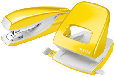 LEITZ Agrafeuse & perforateur Nexxt WOW, jaune métallisé