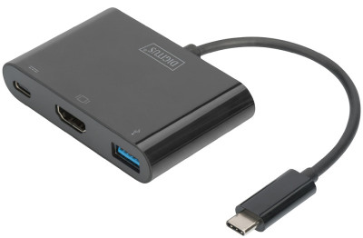 DIGITUS Adaptateur multiports USB 3.1, USB-C - USB-C/HDMI