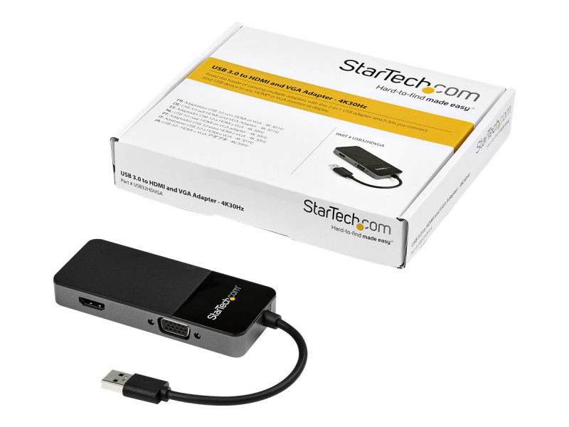 Startech : USB 3.0 TO HDMI VGA ADAPTER 4K 30HZ-2-IN-1 MULTIPORT ADAPTER