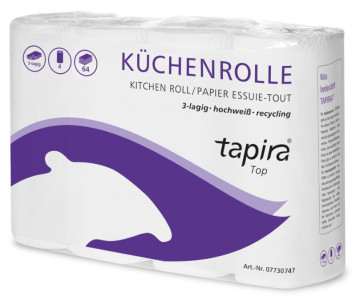 Tapira Rouleau papier essuie-tout Top, 3 plis, extra blanc
