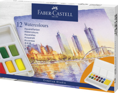 FABER-CASTELL Aquarellfarbe in Näpfchen, 36er Etui