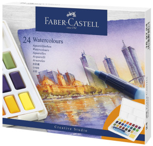 FABER-CASTELL Aquarellfarbe in Näpfchen, 36er Etui