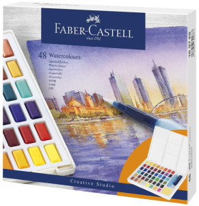 FABER-CASTELL Aquarellfarbe in Näpfchen, 36er Etui