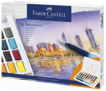 FABER-CASTELL Aquarellfarbe in Näpfchen, 48er Etui