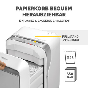Fellowes Destructeur de documents Powershred LX 211, blanc