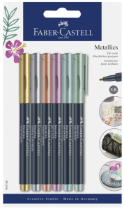 FABER-CASTELL Marqueur Metallics, sur carte blister de 6