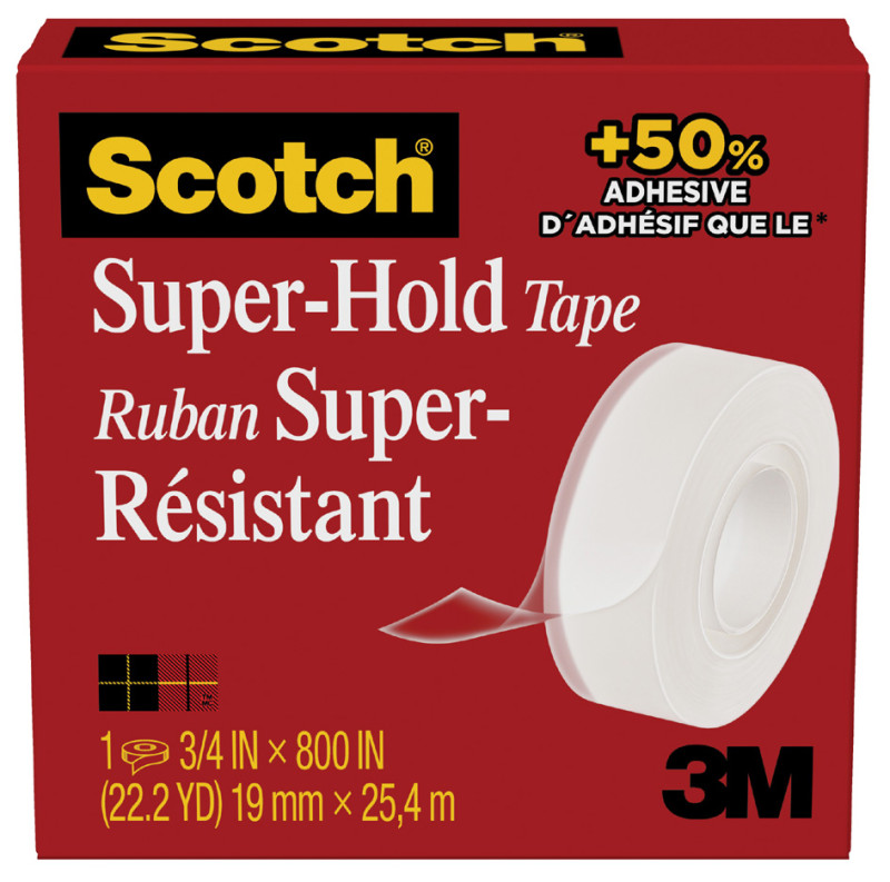 Scotch Ruban adhésif Super-Hold 700K, 19 mm x 25,4 m, carton