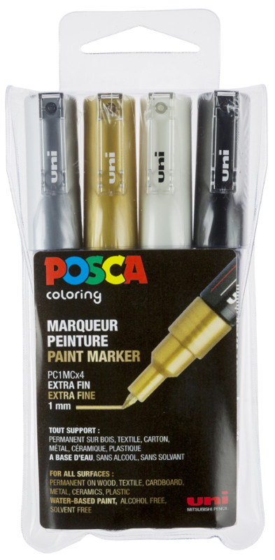 POSCA Marqueur à pigment PC-1MR, pochette de 16, assorti