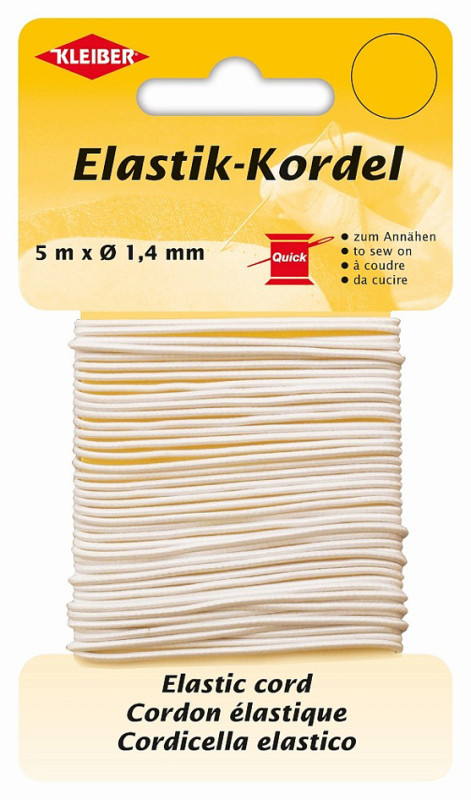 KLEIBER Cordon élastique, 1,4 mm x 5 m, blanc