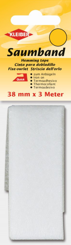 KLEIBER Ourlet thermocollant, 38 mm x 3 m, blanc