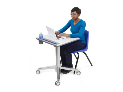 Ergotron : LEARNFIT 16IN TRAVEL ADJUSTBLE STANDING DESK CLEAR ANODIZED
