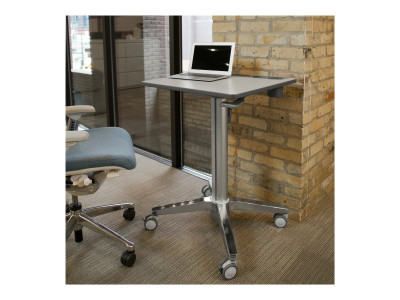 Ergotron : LEARNFIT 16IN TRAVEL ADJUSTBLE STANDING DESK CLEAR ANODIZED