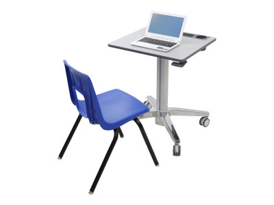 Ergotron : LEARNFIT 16IN TRAVEL ADJUSTBLE STANDING DESK CLEAR ANODIZED
