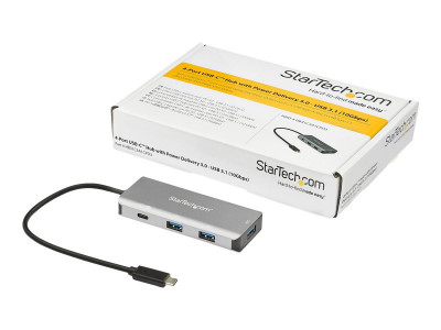 Startech : 4-PORT USB-C HUB avec PD 3.0 10GBPS - 3X USB-A/1X USB-C