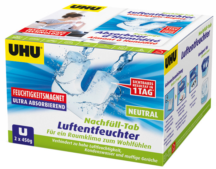 UHU Recharge NEUTRE pour absorbeur d'humidité, 2 x 450 g 53165 bei   günstig kaufen