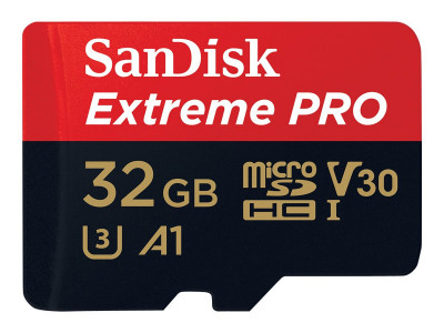 SANDISK : EXTREME MICROSDHC 32GB card avec ADAPTER