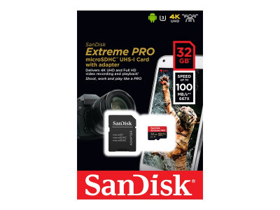 SANDISK : EXTREME MICROSDHC 32GB card avec ADAPTER
