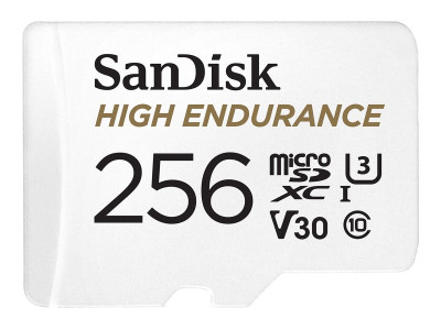 SANDISK : HIGH ENDURANCE MICROSDHC 256GB card avec ADAPTER