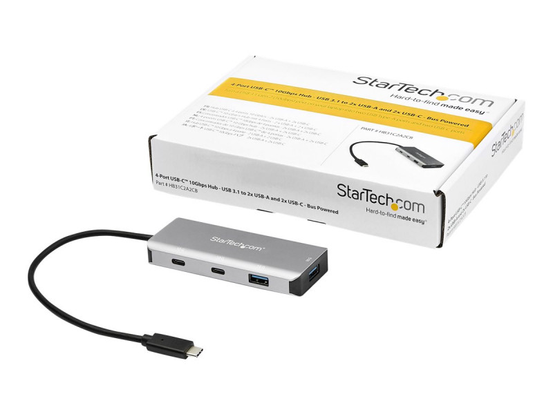 Startech : 4-PORT USB C HUB - 4X USB A POWERED MOUNTABLE ADAPTER INCL.