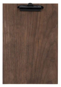 Securit Planchette à menu avec pince WALNUT, A4, en noyer
