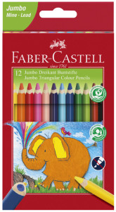 FABER-CASTELL Crayons de couleur triangulaire Jumbo, étui 6